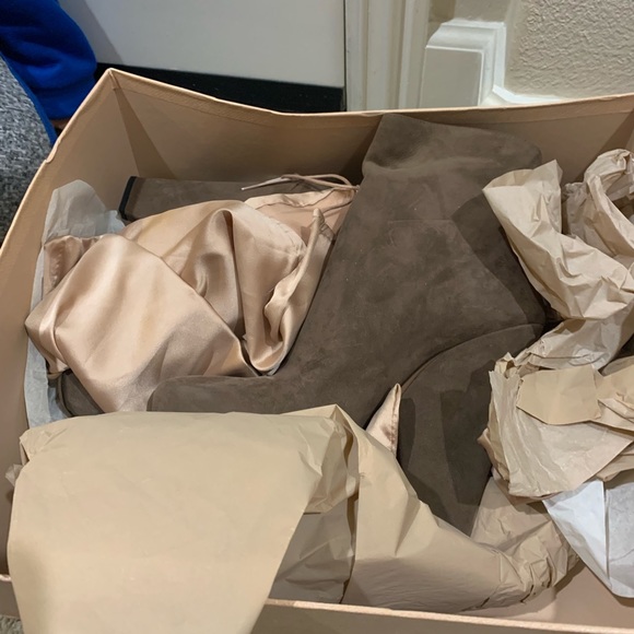 Prada buff brown platform back zip mid boots 7 - Picture 6 of 7